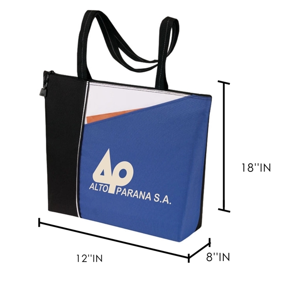 Tote bag with Zipper, "Slant" All Purpose Zippered Tote - Image 3