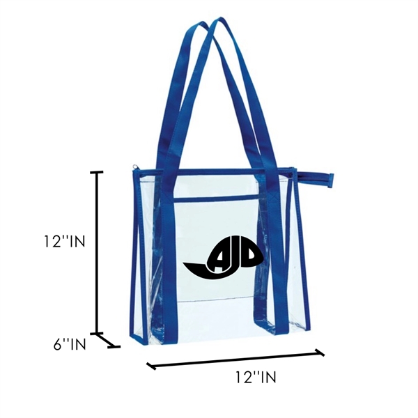 Transparent Zip Tote Bag, Reusable Grocery bag - Image 2