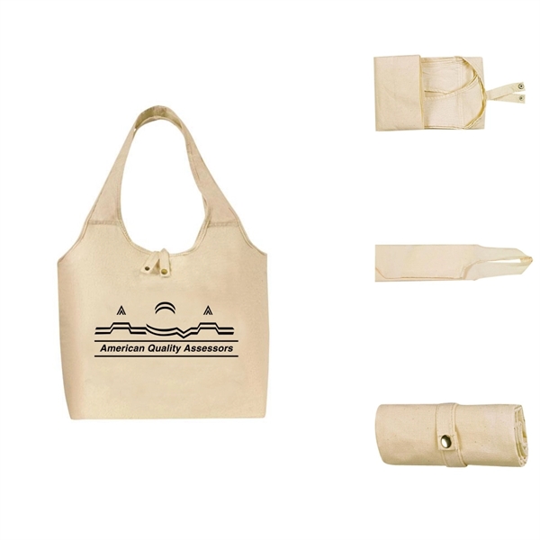 Foldable Tote Bag, Reusable Grocery bag, Roll-Up Tote - Image 1