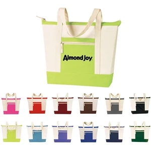 Tote Bag with Zipper, Canvas Tote Bag, Reusable Grocery bag