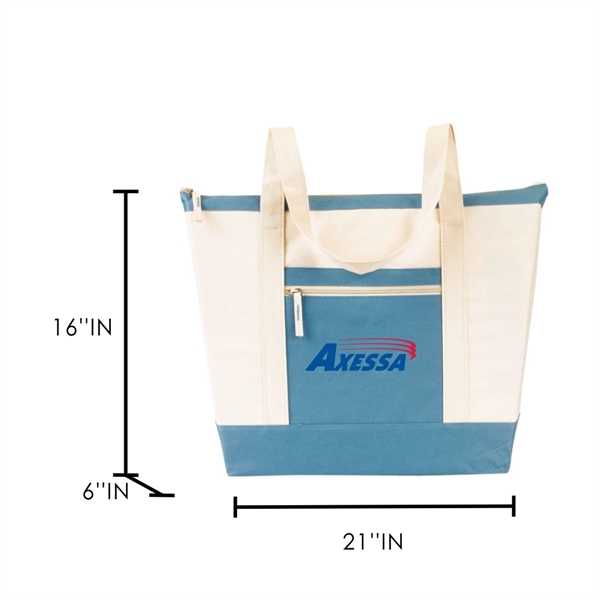 Tote Bag with Zipper, Canvas Tote Bag, Reusable Grocery bag - Image 2