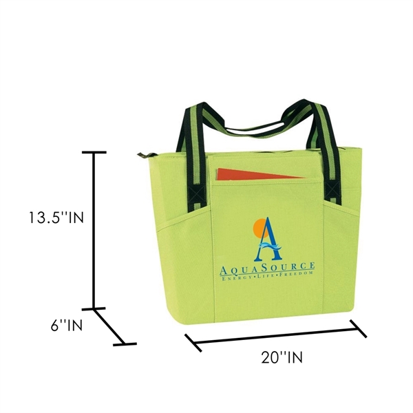 Tote Bag with Pocket, Canvas Tote Bag, Reusable Grocery bag - Image 3