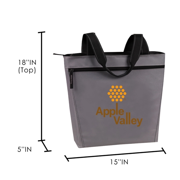 Tote Bag with Pocket, Canvas Tote Bag with Zipper - Image 3