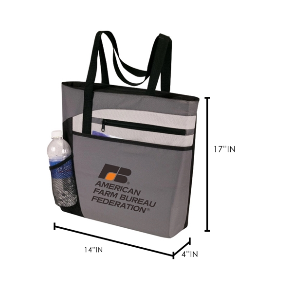 Tote Bag with Pocket, Canvas Tote Bag with Zipper - Image 3