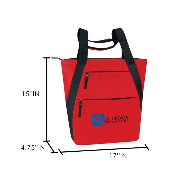 Tote Bag with Pocket, Canvas Tote Bag with Zipper - Image 2