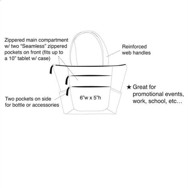 Premium Zippered Tote, Canvas Tote Bag with Zipper - Image 3