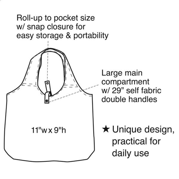 Roll-Up Cotton Canvas Tote, Canvas Tote Bag with Zipper - Image 3