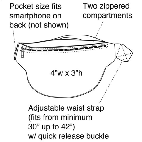 2-Zipper Fanny Pack, Personalised Fanny Pack - Image 3