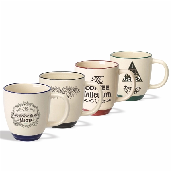 Coffee mug, 11 oz. Two Tone Cream Bistro Mug, Ceramic Mug - Image 2