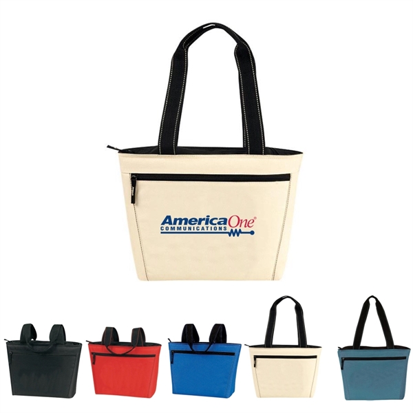 Cooler Tote, Two Tone 12 Pack Insulated Lunch Tote - Image 1