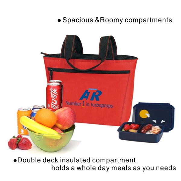 Cooler Tote, Two Tone 12 Pack Insulated Lunch Tote - Image 2