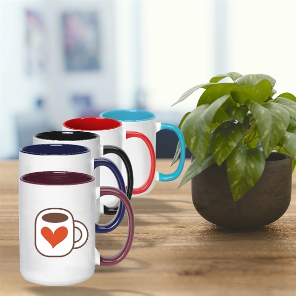 Coffee mug, 15 oz. Photo Mug (Two Tone with Handle), - Image 2