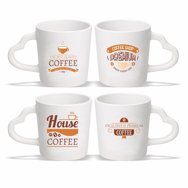 14 oz. Heart Handle Ceramic Coffee Mug - Image 4
