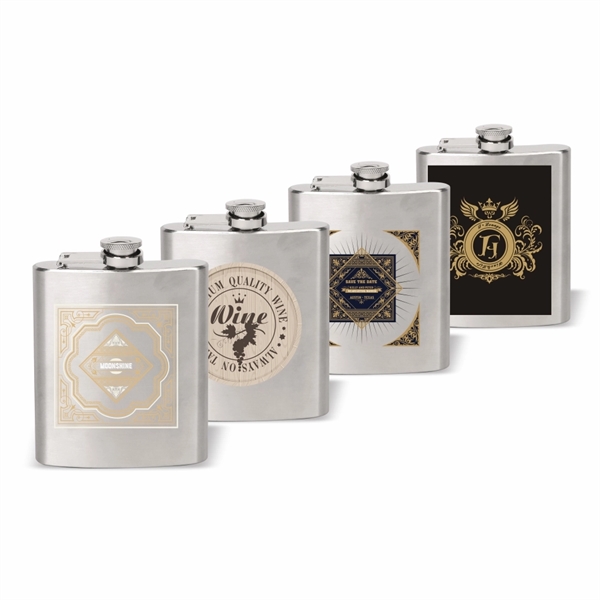 7 oz. Stainless Steel Liquor Flask, Personalised Flask - Image 2