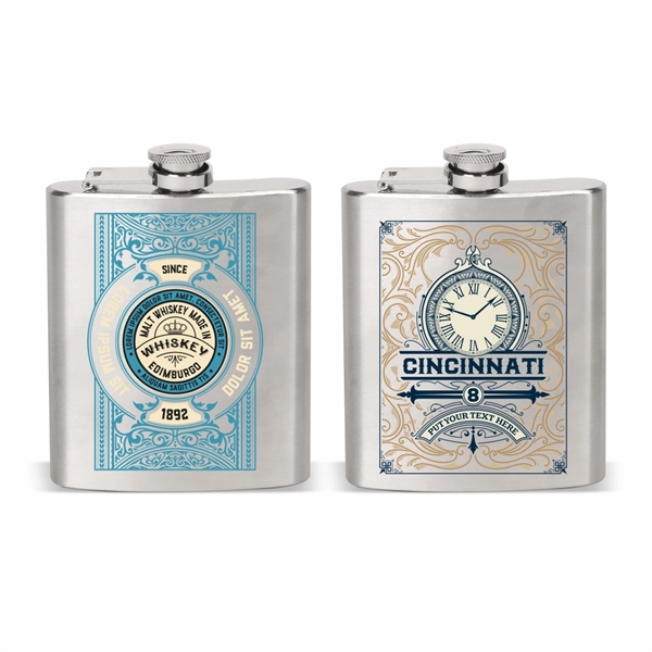 7 oz. Stainless Steel Liquor Flask, Personalised Flask - Image 1