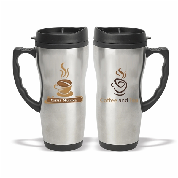 16 oz. Stainless Steel Travel Mug with Plastic Liner - Image 2