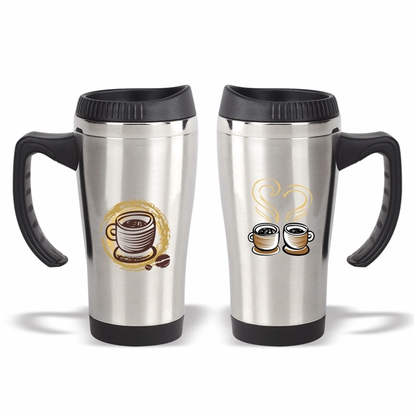 16 oz. Stainless Steel Travel Mug with Lid - Image 1