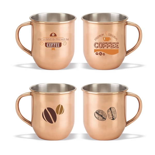 Coffee mug, 17 oz. Copper Color Plated Stainless Steel Mug - Image 1