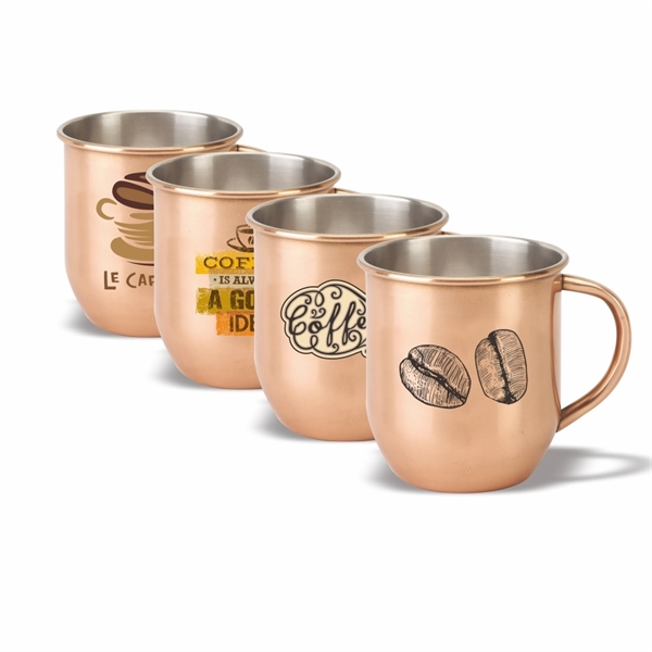 Coffee mug, 17 oz. Copper Color Plated Stainless Steel Mug - Image 2