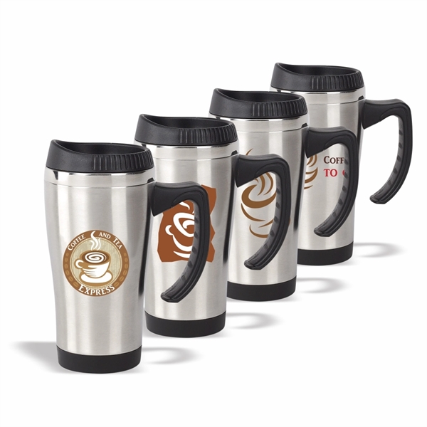 16 oz. Stainless Steel Travel Mug with Lid - Image 2