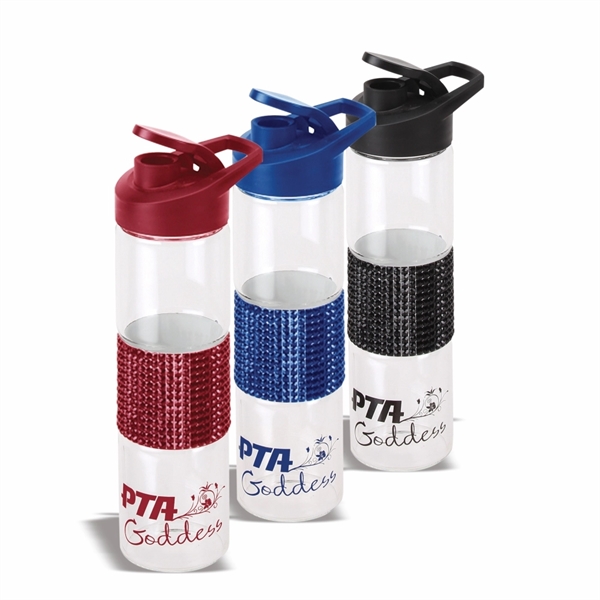 Water bottle, 18 oz. Glass Bottle with Sparkles - Image 2