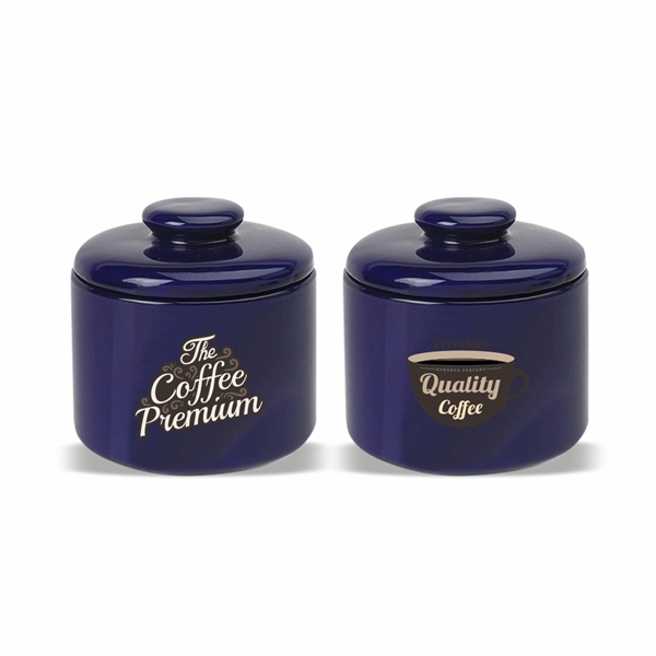 12 oz. Cobalt Blue Ceramic Jar with Lid - Image 2