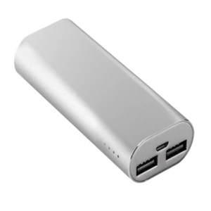 Duo Aluminum Double High Capacity Power Bank w/ Cable