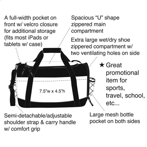 Sport Duffel, Duffel Bag, Travel Bag, Gym Bag, - Image 5