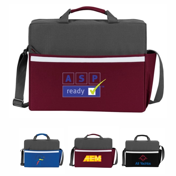 Two-Tone Accent Brief Bag Personalised Briefcase - Image 1