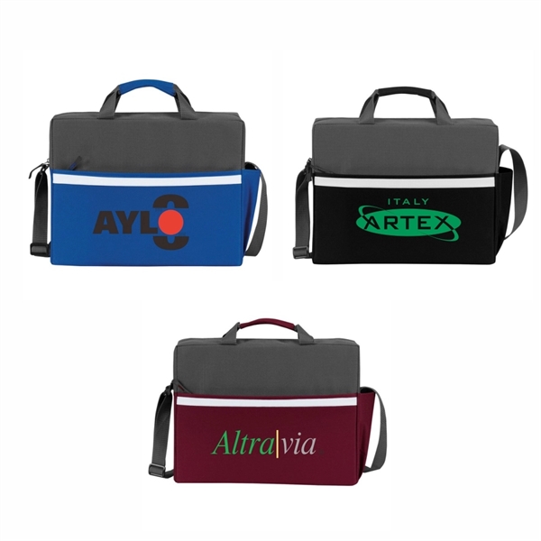 Two-Tone Accent Brief Bag Personalised Briefcase - Image 2