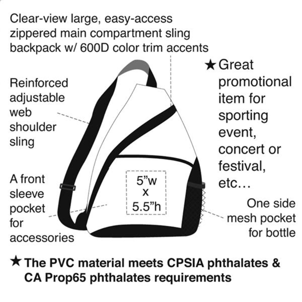 Transparent Sling Backpack, Personalized Backpack - Image 3