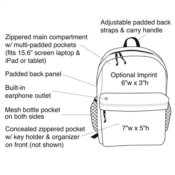 Excel Laptop Backpack, Personalised Backpack - Image 2