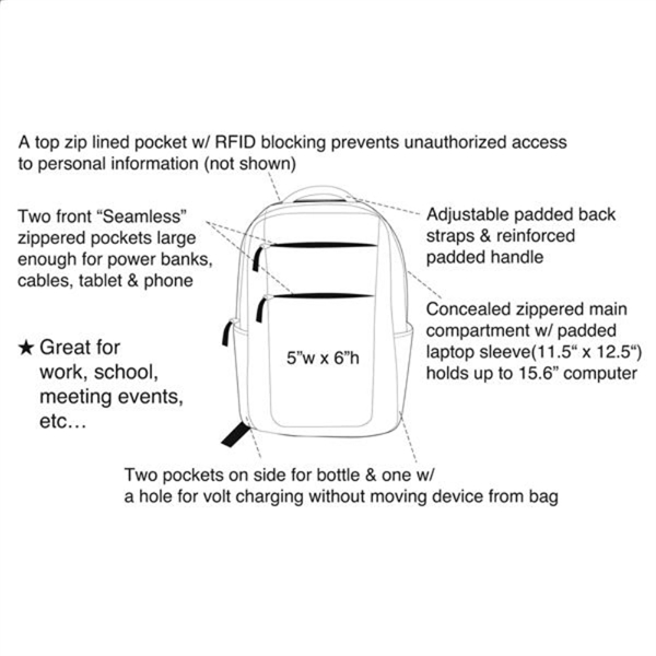 Premium Laptop Backpack, Personalised Backpack - Image 3