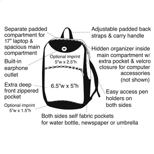Elite Laptop Backpack, Personalised Backpack - Image 3