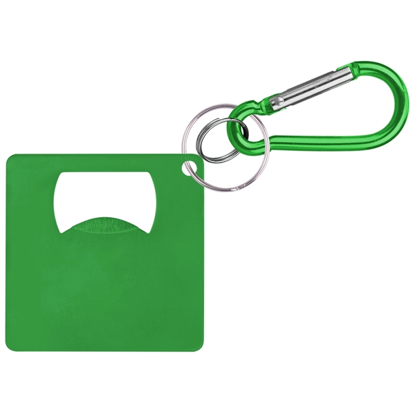 Large Square Shaped Bottle Opener with Carabiner - Image 3