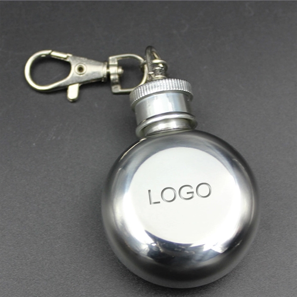 One Ounce Flask With Key Chain - Image 2