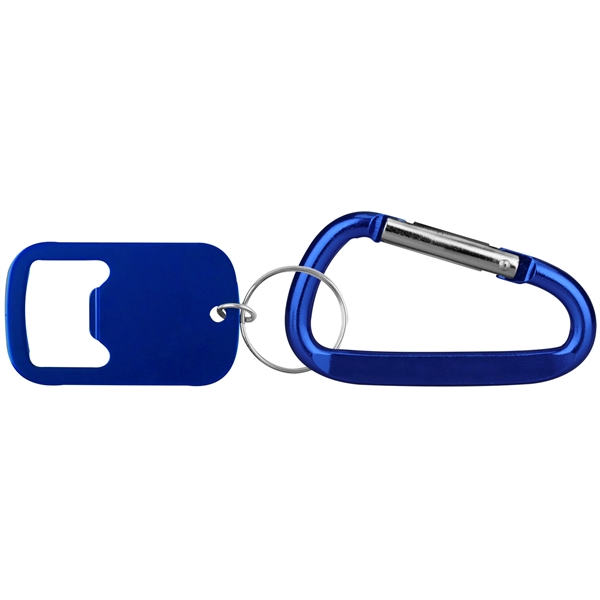 Metal Bottle Opener with Key Ring and Carabiner - Image 2