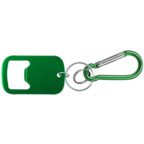 Metal Bottle Opener with Key Ring and Carabiner - Image 3