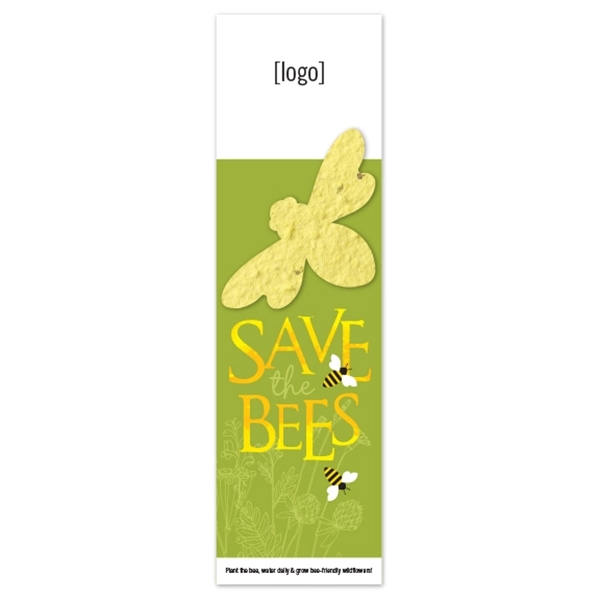 Save The Bees Seed Paper Shape Bookmark - Image 1
