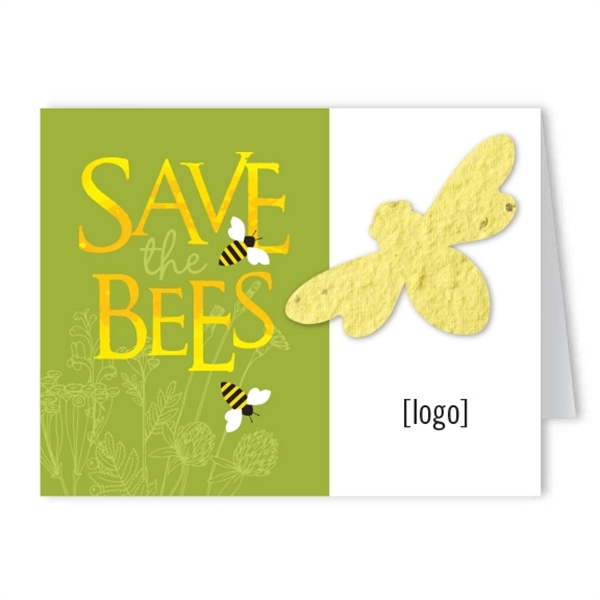 Save The Bees Seed Paper Shape Greeting Card - Image 2