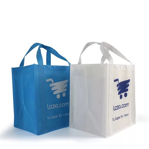 Promotional Non-Woven Grocery Tote Bag (13" W x 15" H x 8"D) - Image 2