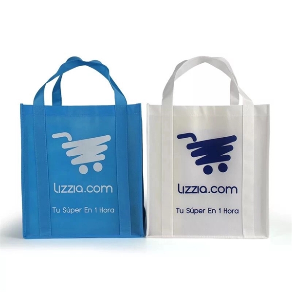 Promotional Non-Woven Grocery Tote Bag (13" W x 15" H x 8"D) - Image 3