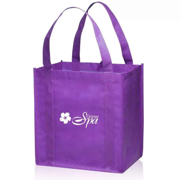 Promotional Non-Woven Grocery Tote Bag (13" W x 15" H x 8"D) - Image 7