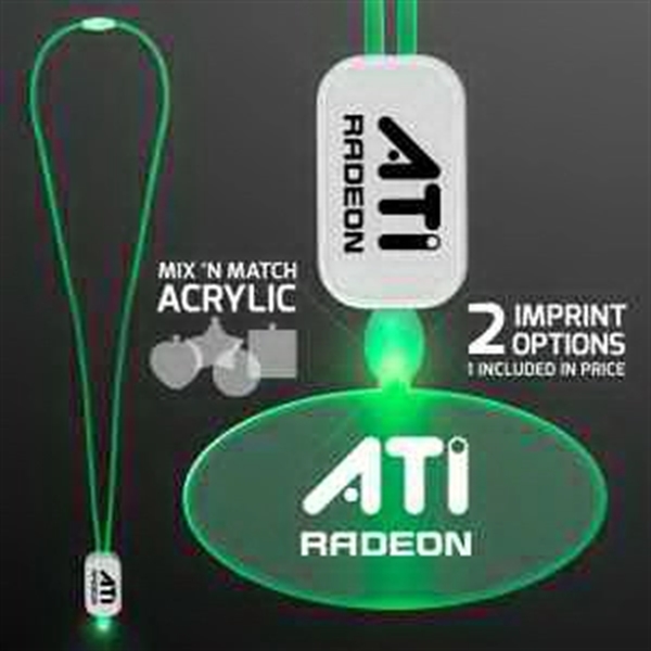 LED Neon Lanyard with Acrylic Oval Pendant - Image 3