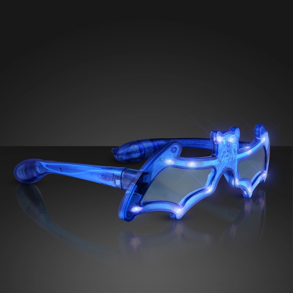 Blue LED Bat Shaped Flashing Sunglasses - Image 3