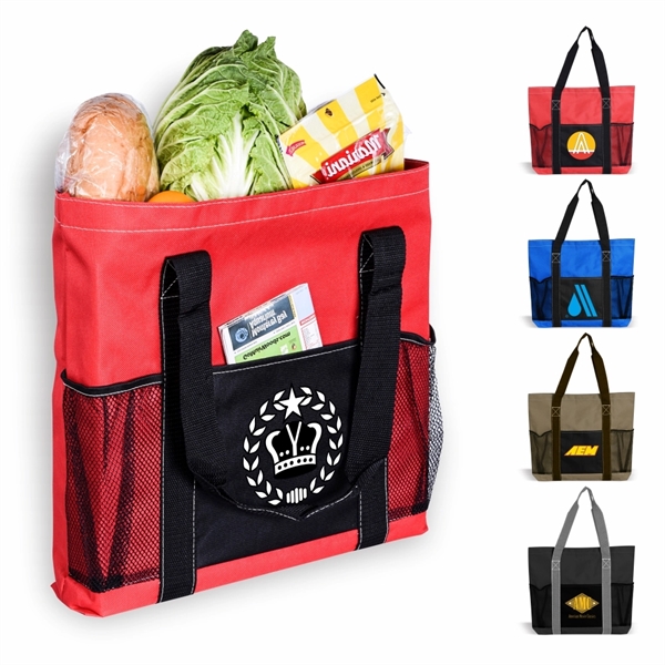 Tote Bag with Pocket, Reusable Grocery bag - Image 1