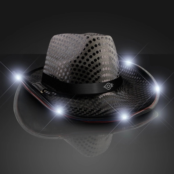 Sequin Cowboy Hat with LED Brim - Image 6