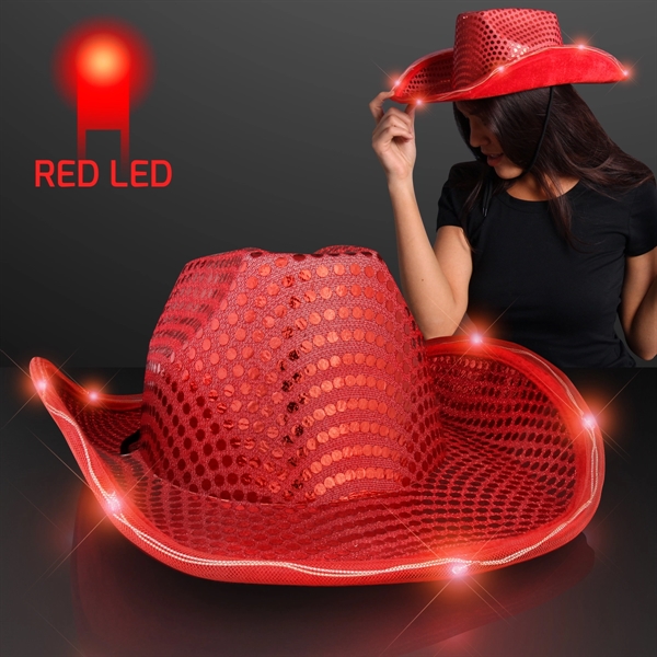 Sequin Cowboy Hat with LED Brim - Image 11