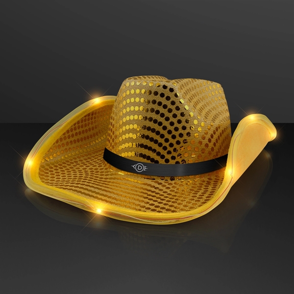 Sequin Cowboy Hat with LED Brim - Image 14