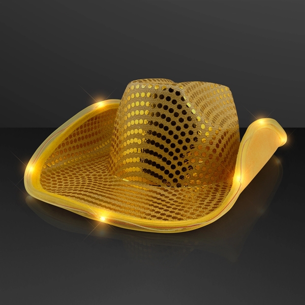 Sequin Cowboy Hat with LED Brim - Image 16